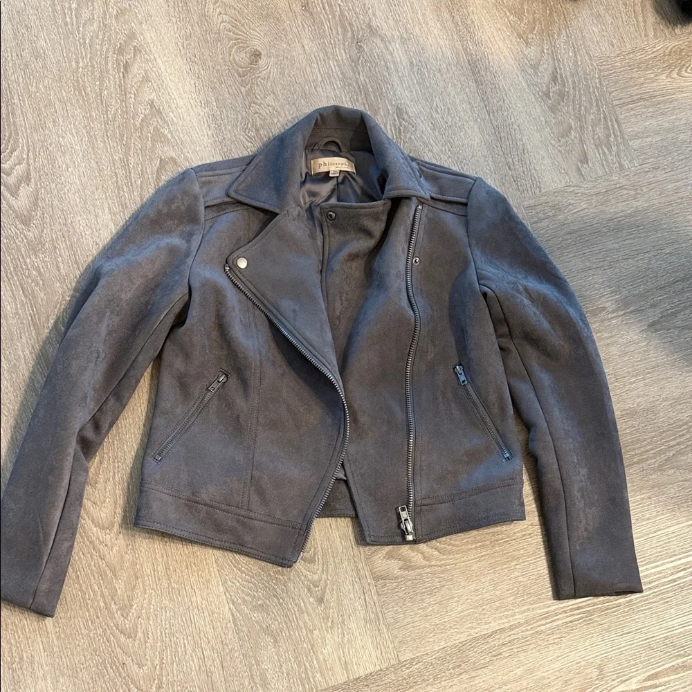 Gray suede jacket - Picture 2 of 4